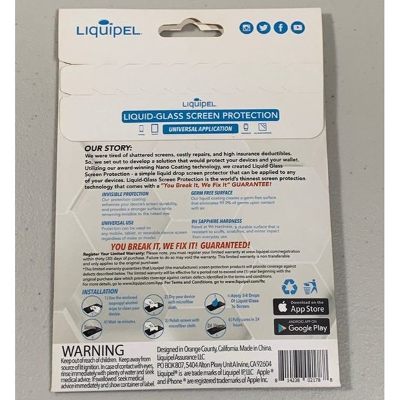 New Liquipel Liquid Glass Screen Protection Invisible Nano Coating - Picture 2 of 2